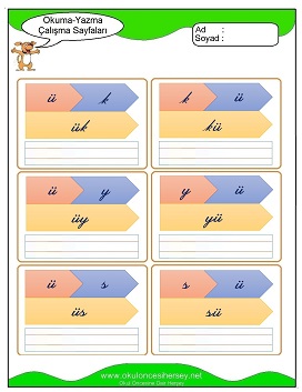 ü sesi Çalışma Sayfaları